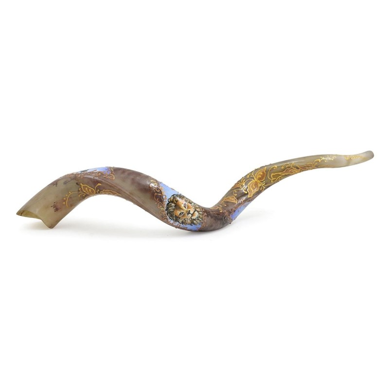 Lion and Eagle Hand Painted Kudu Shofar